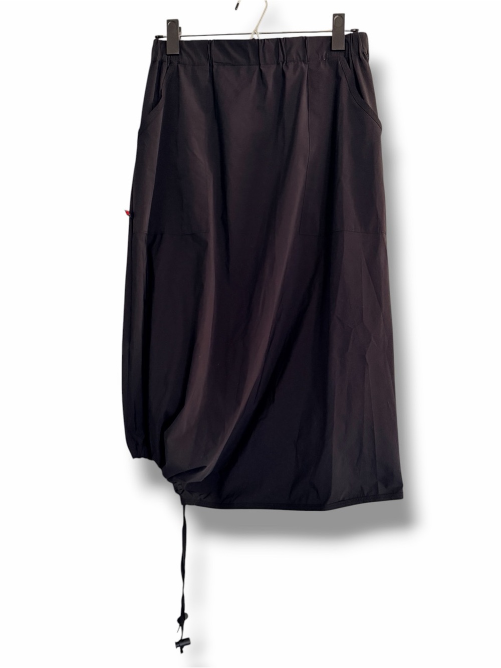 Babette SF Red Square Parachute Sport Skirt Lagenlook Cinch Hem Size Medium NWT